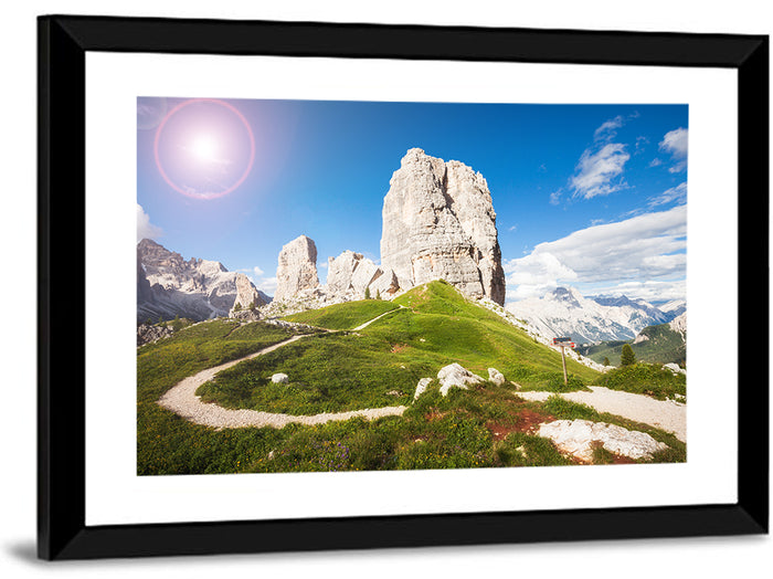 Cinque Torri Trail Wall Art as a framed print