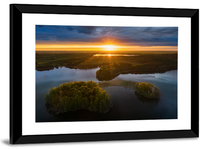 Sunset Over Gromskie Lake Wall Art as a framed print