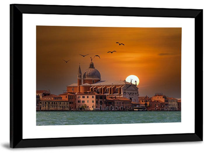 San Giorgio Maggiore at Sunset Wall Art as a framed print