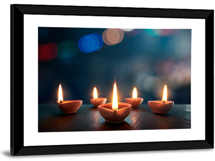 Diya of Hope Wall Art as a framed print