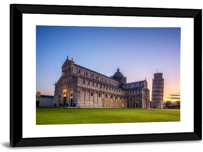 Leaning Tower of Pisa at Dusk Wall Art as a framed print
