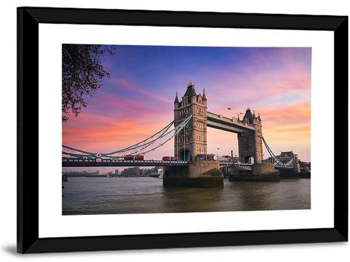 Tower Bridge at Sunset Wall Art as a framed print