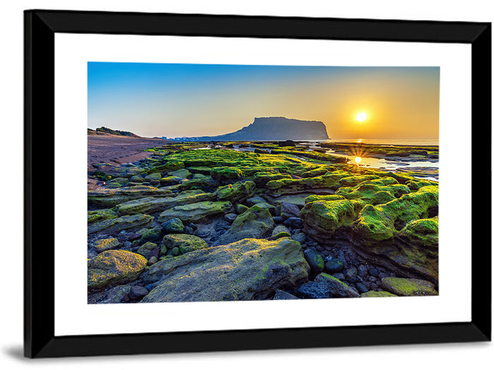 Seongsan Ilchulbong Sunrise Wall Art as a framed print