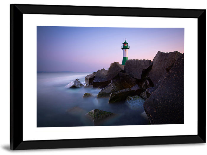 Sassnitz Lighthouse Wall Art as a framed print