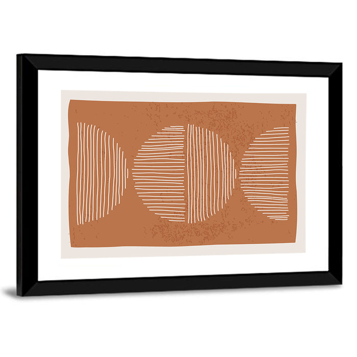 Terracotta Timelapse Circles Wall Art as a framed print