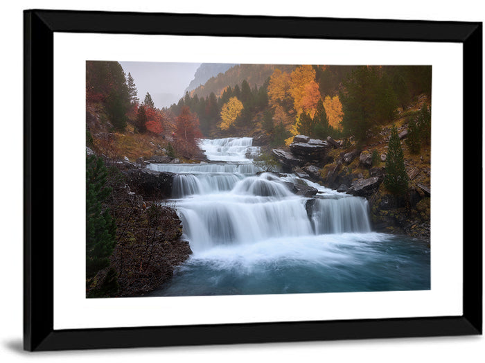 Huesca Cascading Waterfalls Wall Art as a framed print