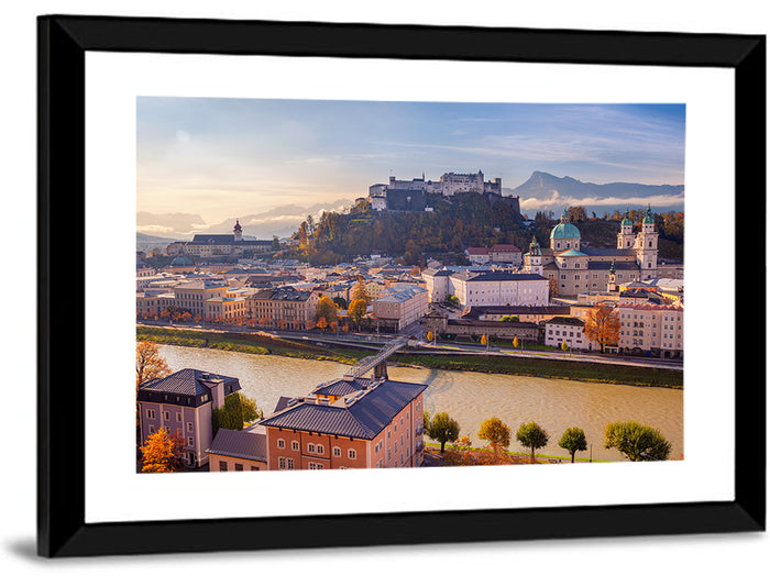 Salzburg Skyline at Golden Hour Wall Art as a framed print