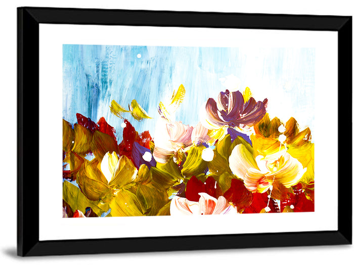 Impasto Floral Garden Wall Art as a framed print