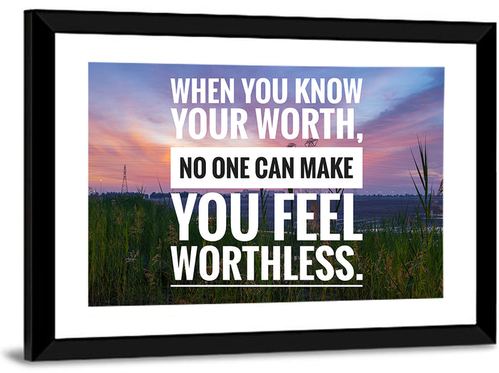When You Know Your Worth, Golden Hour Wall Art as a framed print