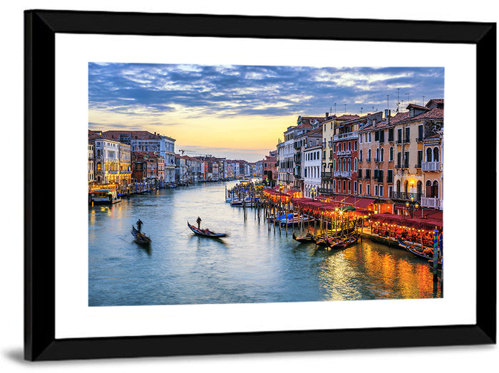 Venice Grand Canal at Twilight Wall Art as a framed print