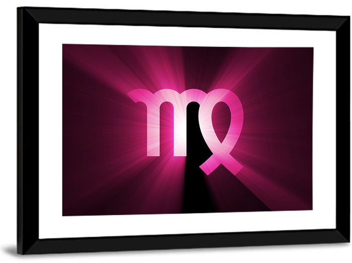 Radiant Virgo Symbol Wall Art as a framed print