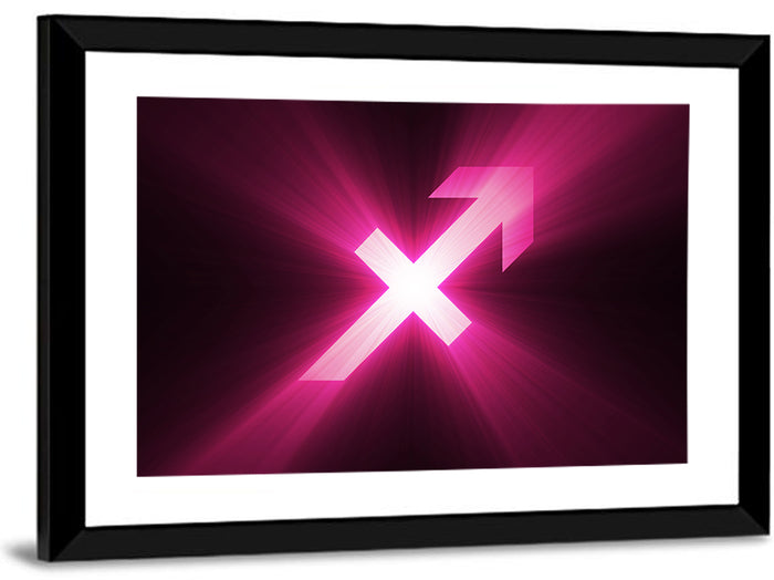 Cosmic Sagittarius Symbol Wall Art as a framed print