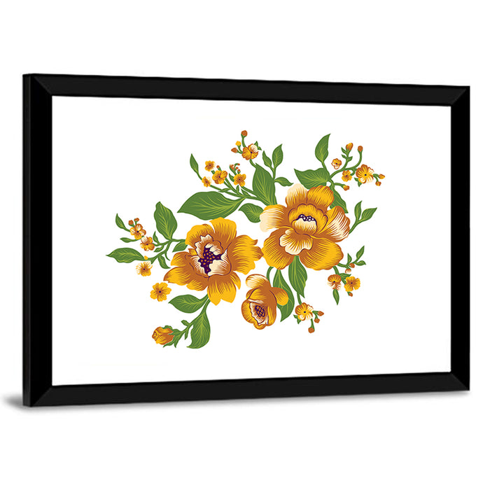 Fresh Floral Watercolor Bouquet Wall Art as a framed print
