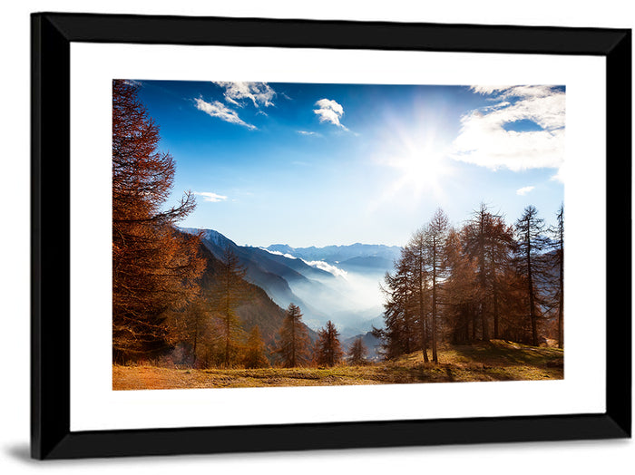 Val D Aosta Valley Morning Light Wall Art as a framed print