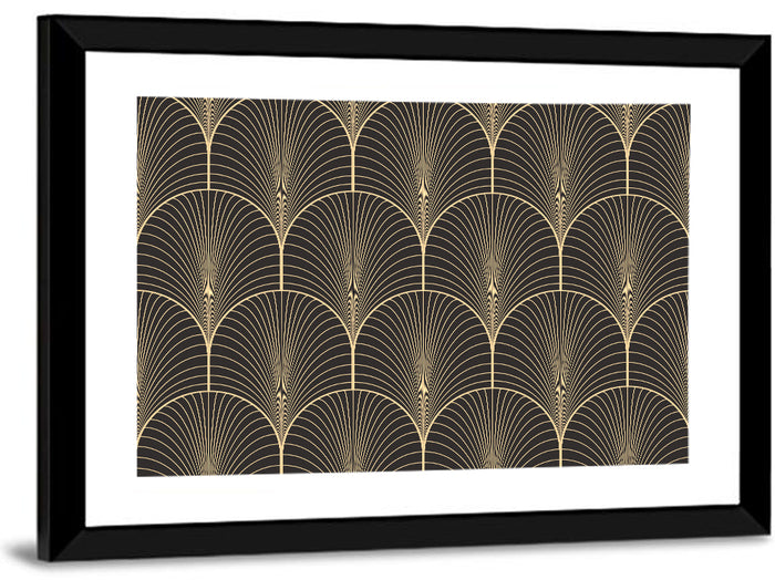 Antique Deco Fan Pattern Wall Art as a framed print