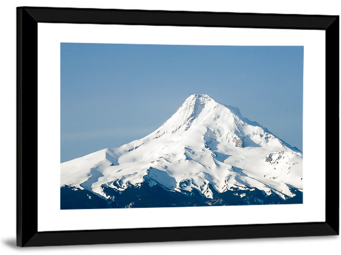 Mount Hood Winter Peak Wall Art as a framed print