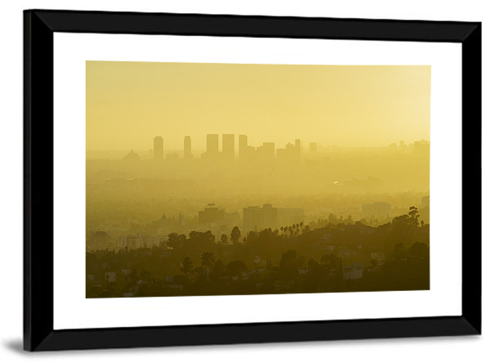 Westwood Los Angeles in Golden Haze Wall Art as a framed print