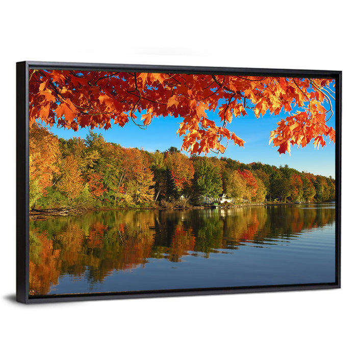 Autumn at Lake Iroquois Wall Art as a framed canvas