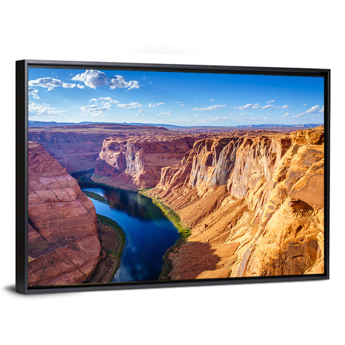 Horseshoe Bend Colorado River Wall Art as a framed canvas