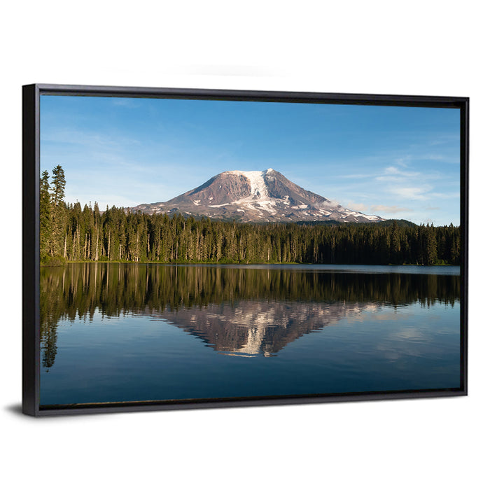 Takhlakh Lake Reflection Wall Art as a framed canvas