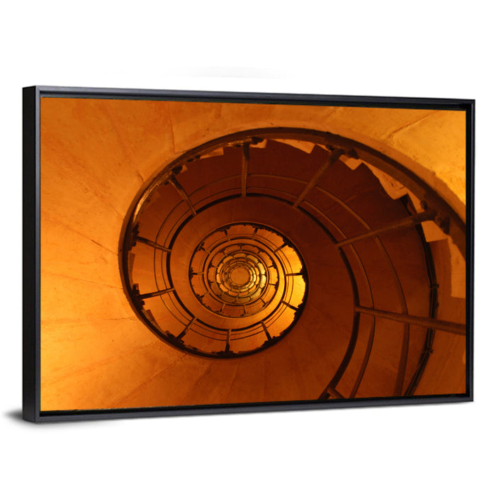 Vortex Spiral Staircase Wall Art as a framed canvas