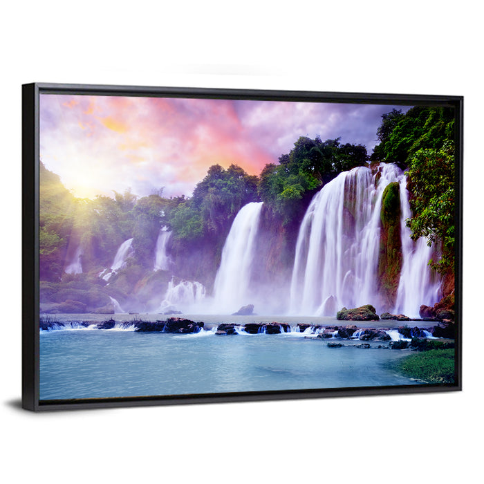 Ban Gioc Banyue Waterfall Wall Art as a framed canvas