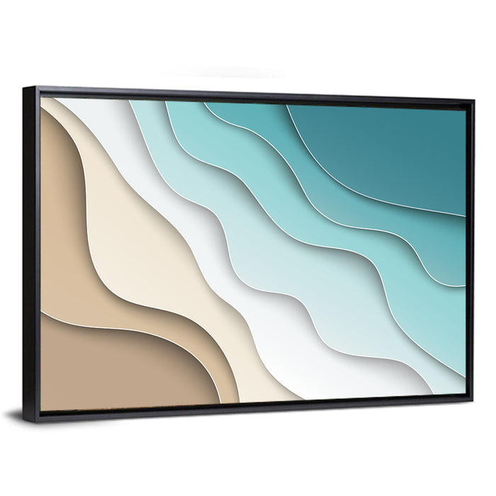 Aerial Beach Layers Wall Art as a framed canvas