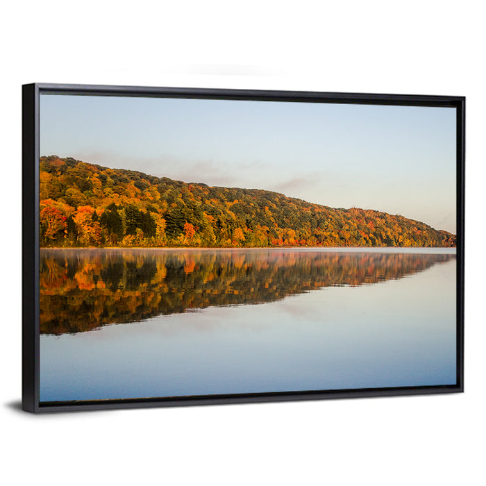 Monocle Lake Michigan Wall Art as a framed canvas