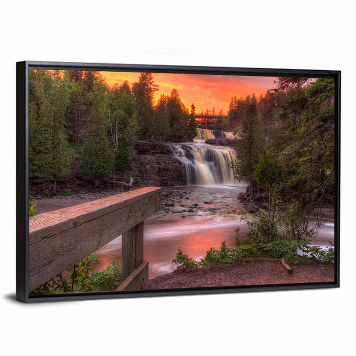 Gooseberry Falls Waterfall Wall Art as a framed canvas