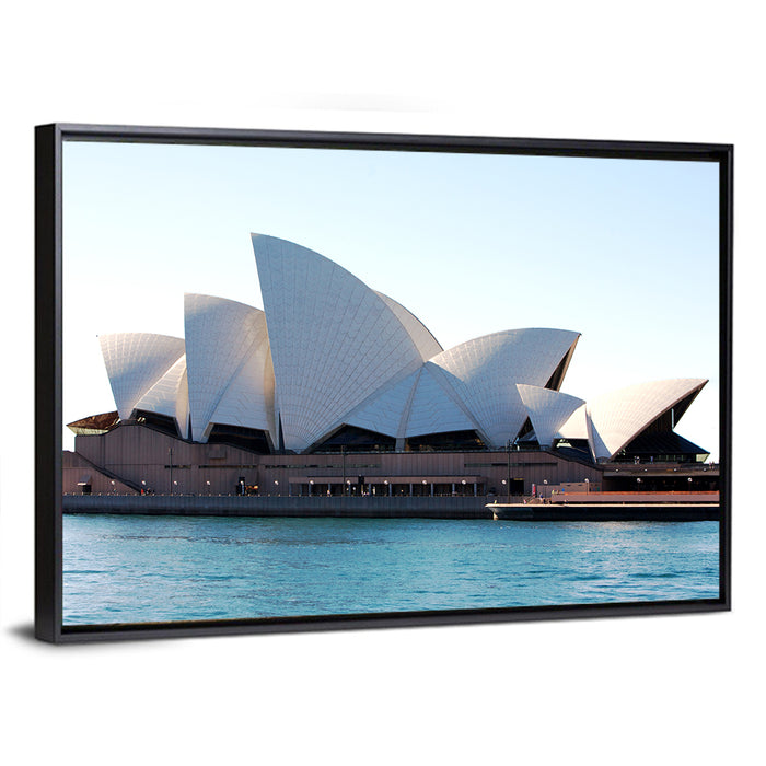Sydney Opera House Harbor View Wall Art as a framed canvas