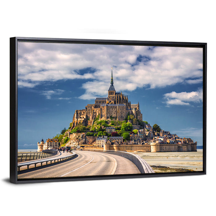 Mont Saint-michel at Low Tide Wall Art as a framed canvas