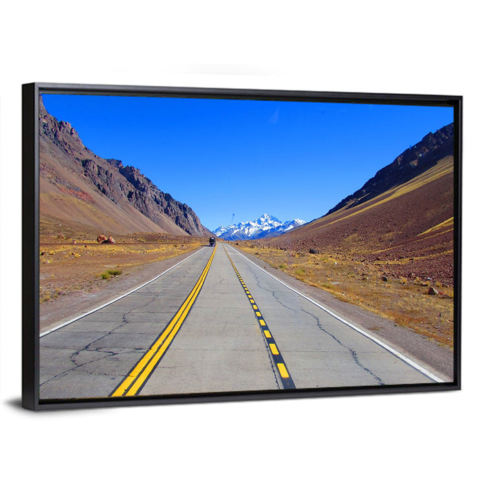 Road to Mount Aconcagua Wall Art as a framed canvas