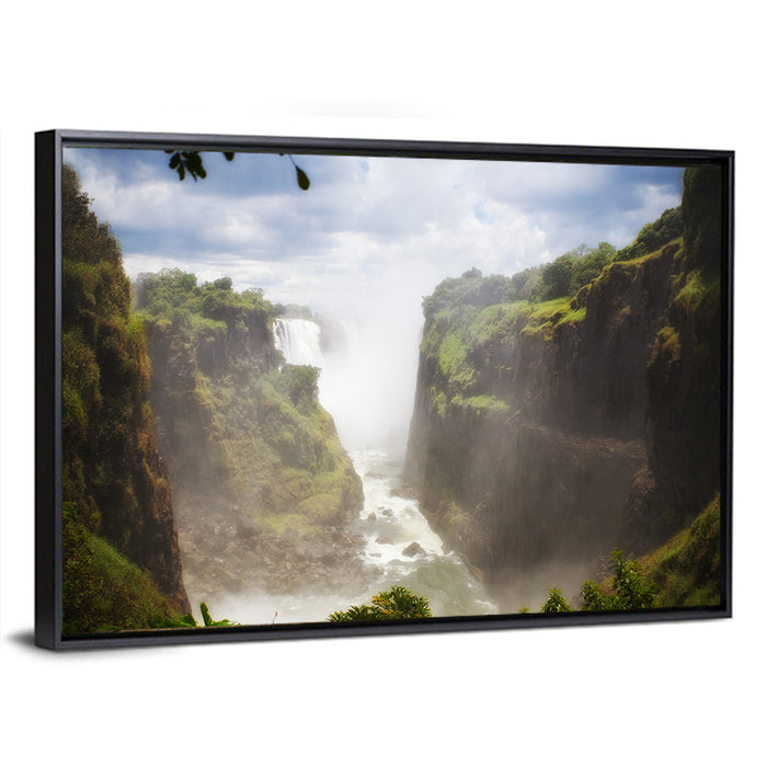 Victoria Falls Zambezi Gorge Wall Art as a framed canvas
