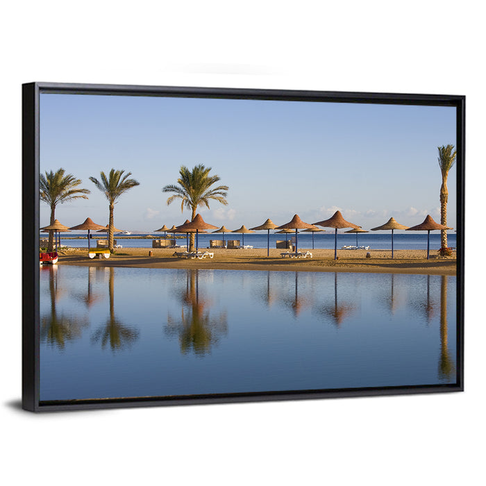 Hurghada Beach Seascape Wall Art as a framed canvas