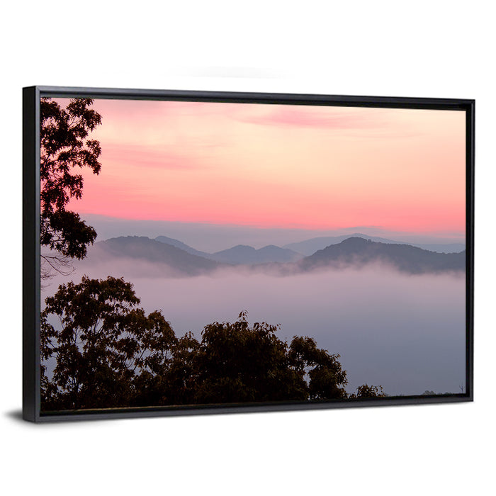 Smogy Foothills Dawn Wall Art as a framed canvas