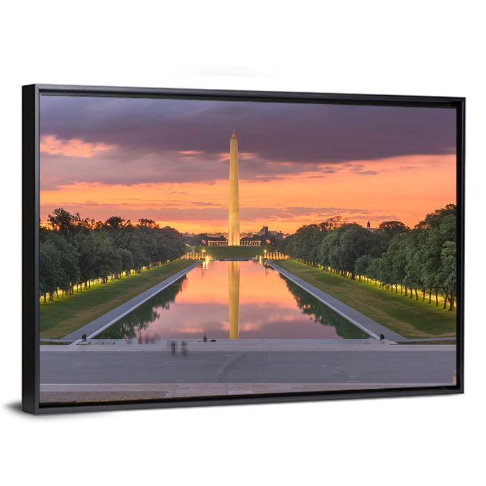 Washington Monument at Dusk Wall Art as a framed canvas