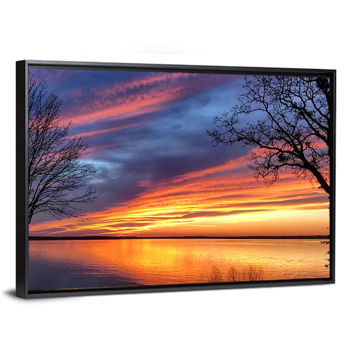 Lake Texoma Sunset Wall Art as a framed canvas