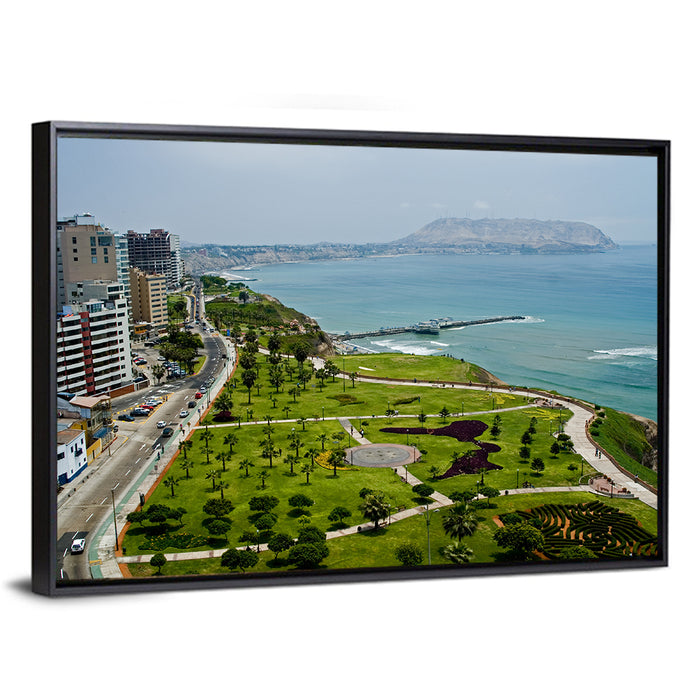 Miraflores Park Overlook, Lima Wall Art as a framed canvas