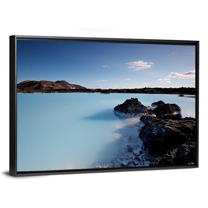 Blue Lagoon in Grindavík, Iceland Wall Art as a framed canvas