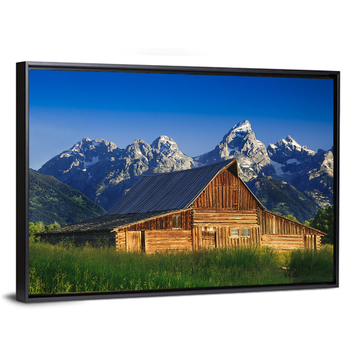 T.a. Moulton Barn, Grand Teton Wall Art as a framed canvas