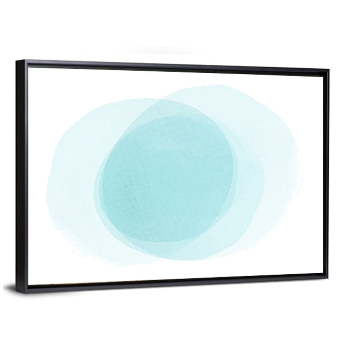 Translucent Blue Circles Wall Art as a framed canvas