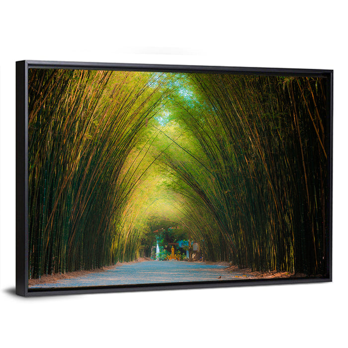 Arched Bamboo Tunnel Wall Art as a framed canvas