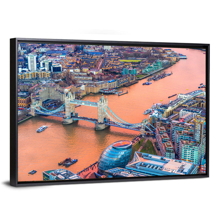 Tower Bridge Over the Thames Wall Art as a framed canvas