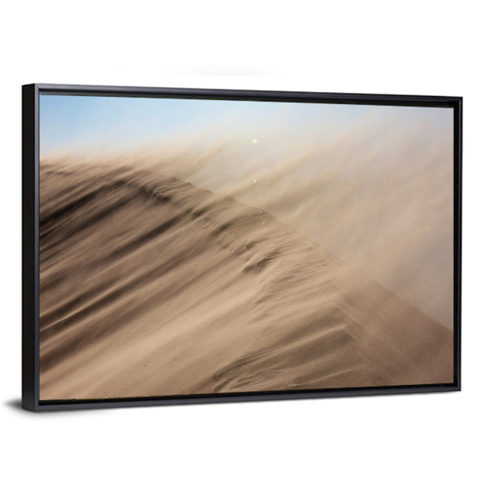 Sandstorm Over Dune Wall Art as a framed canvas