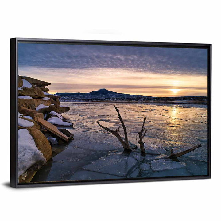 Lake Abiquiu Winter Sunset Wall Art