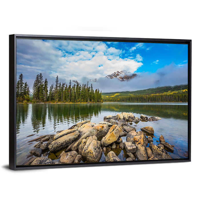 Pyramid Lake Reflections Wall Art as a framed canvas