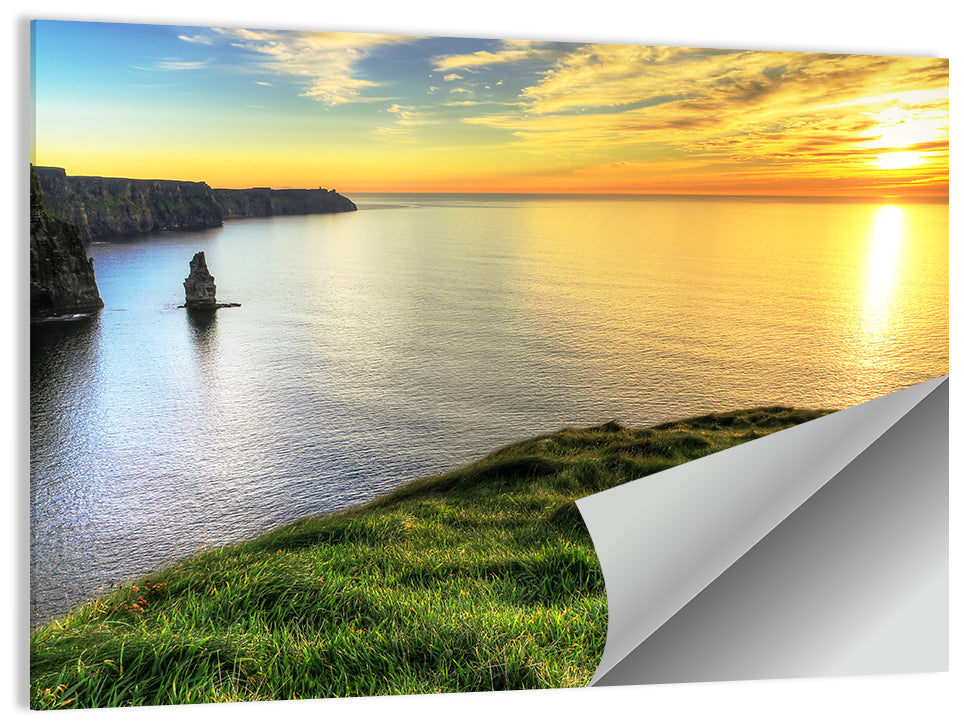 Cliffs of Moher at Sunset Wall Art, poster print, landscape