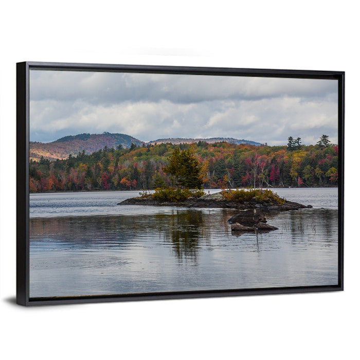 Lake Umbagog Autumn Reflection Wall Art as a framed canvas