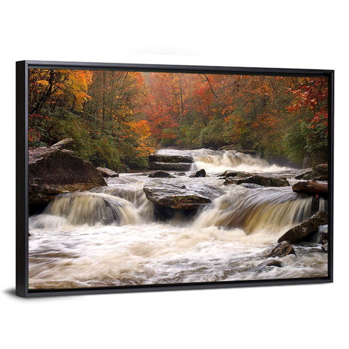Carolina River in Autumn Wall Art as a framed canvas