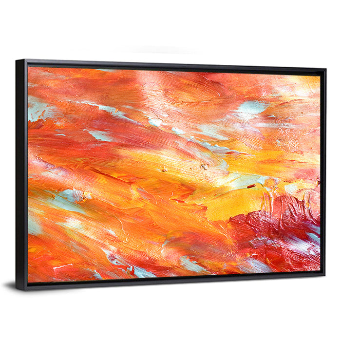 Sunfire Impasto Abstract Wall Art as a framed canvas